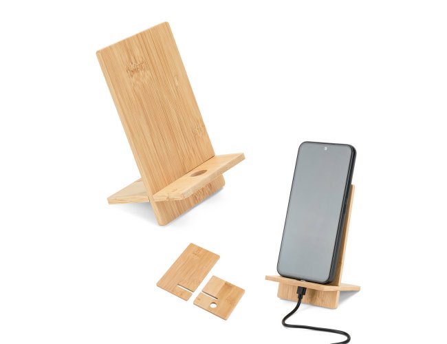 GALEN. Suporte para celular em bambu, desmont�vel em duas partes
