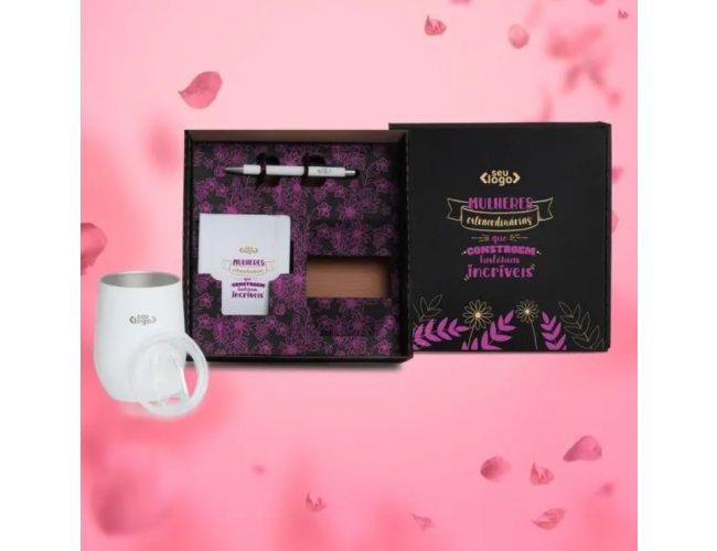 Kit Copo T�rmico E Acess�rios - Branco - 3 P�s