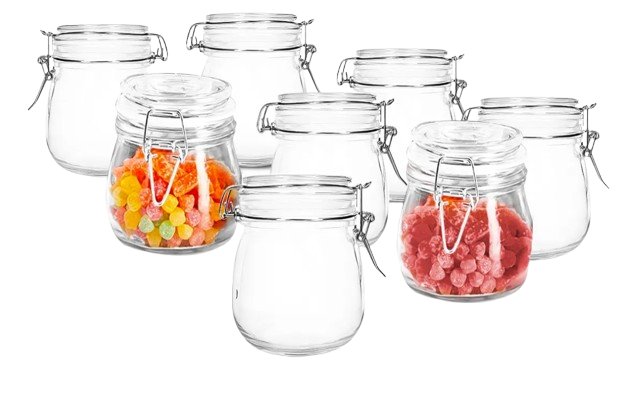 Pote deVidro Redondo Tampa Herm�tico 100 Ml